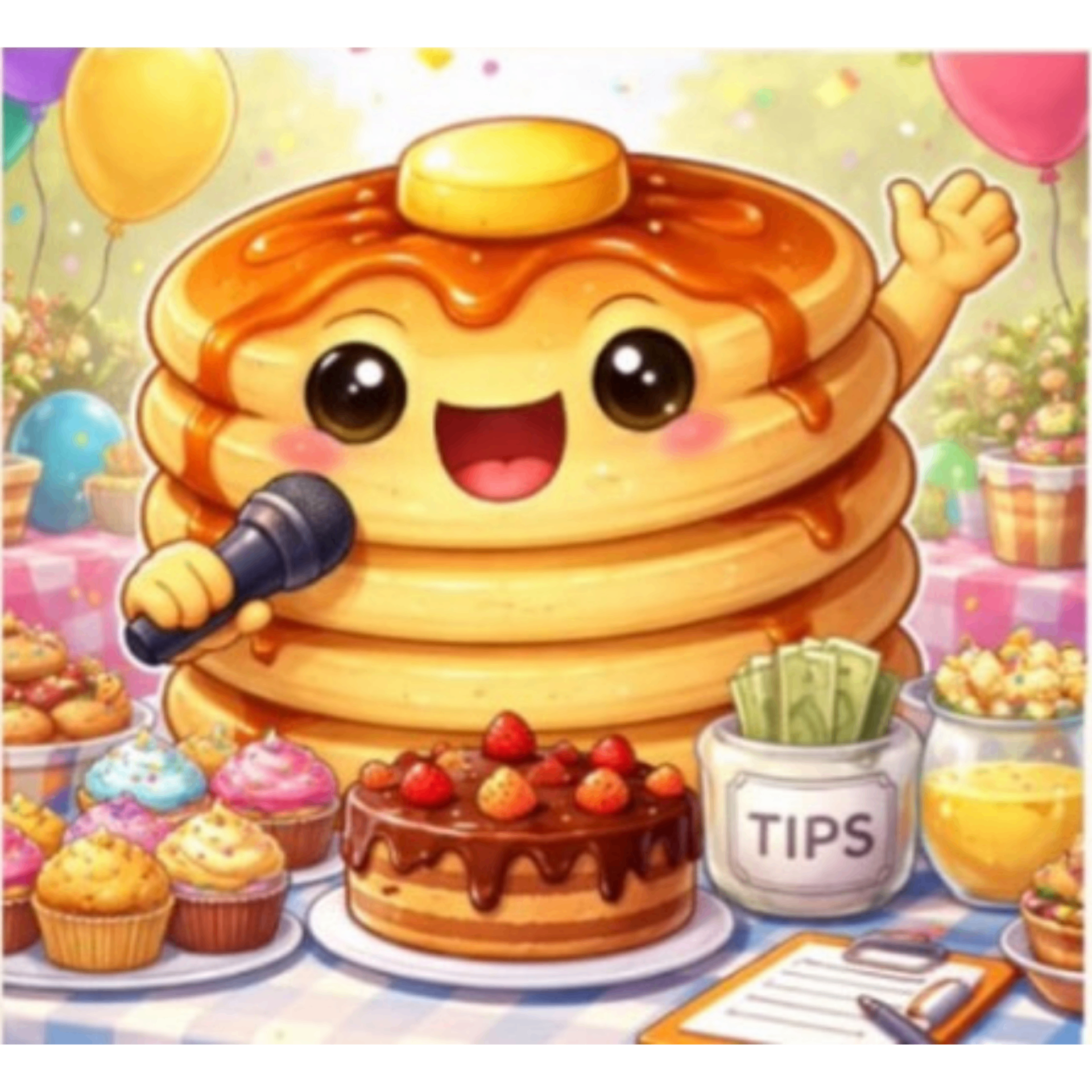 Arie's Mini Stacks circular logo with pancake stack